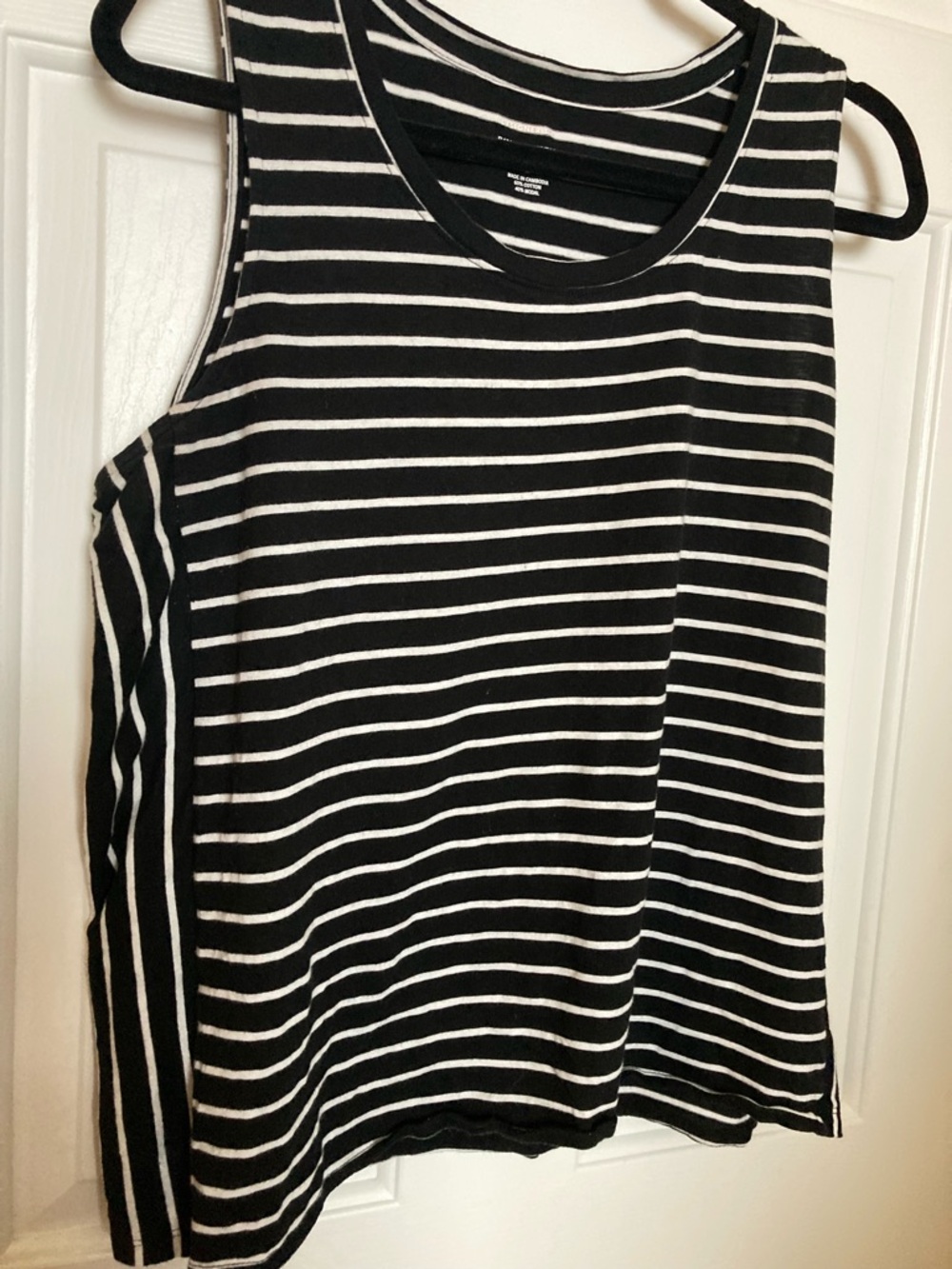 Banana Republic Black and White Striped Tank Top